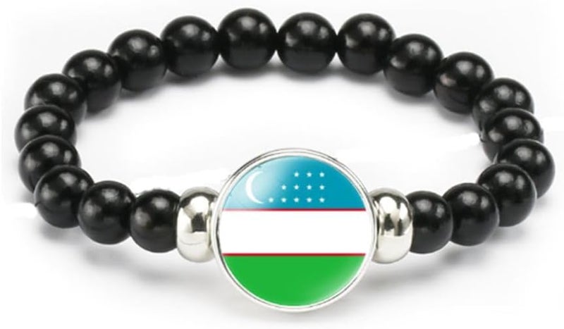 vmcoatdu National Flag Bracelet Elastic Rope Beaded Bracelet Support Your Country Travel Souvenir Gifts for Men Women - Image 1